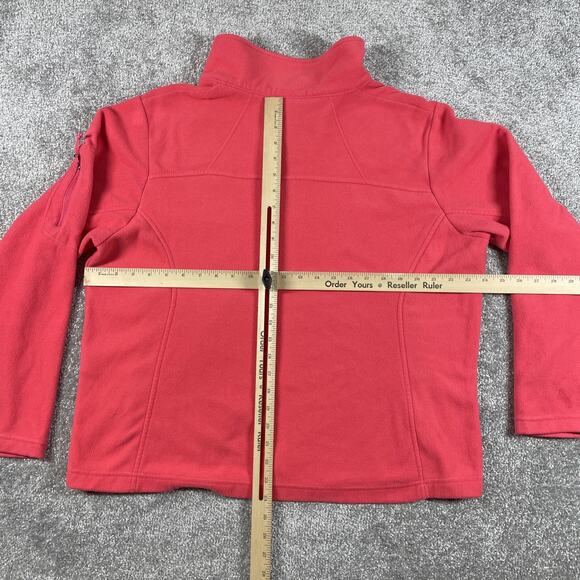 Columbia Jacket Womens 1X Fleece Zip Up Pockets Outdoors Hiking Coral Pink - Picture 10 of 14